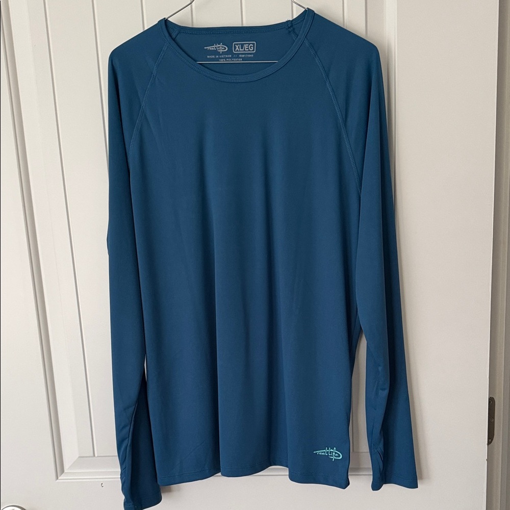 Reel Life Women’s XL UV Protection Blue Long Sleeve Shirt